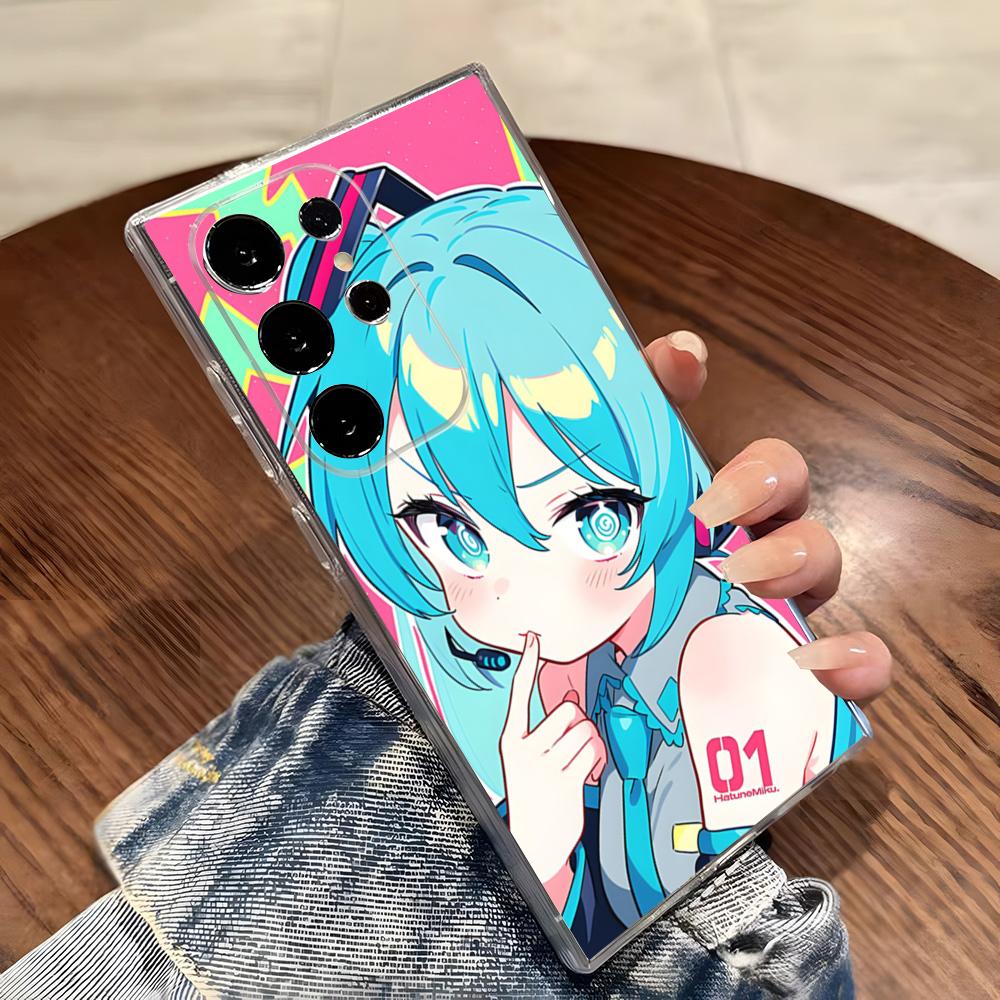 Cute Anime Girl Phone Case For Samsung S26 S25 S24 Ultra S23 Fe S22 S20 S21 Plus Plus 5G Fe Transparent Cover
