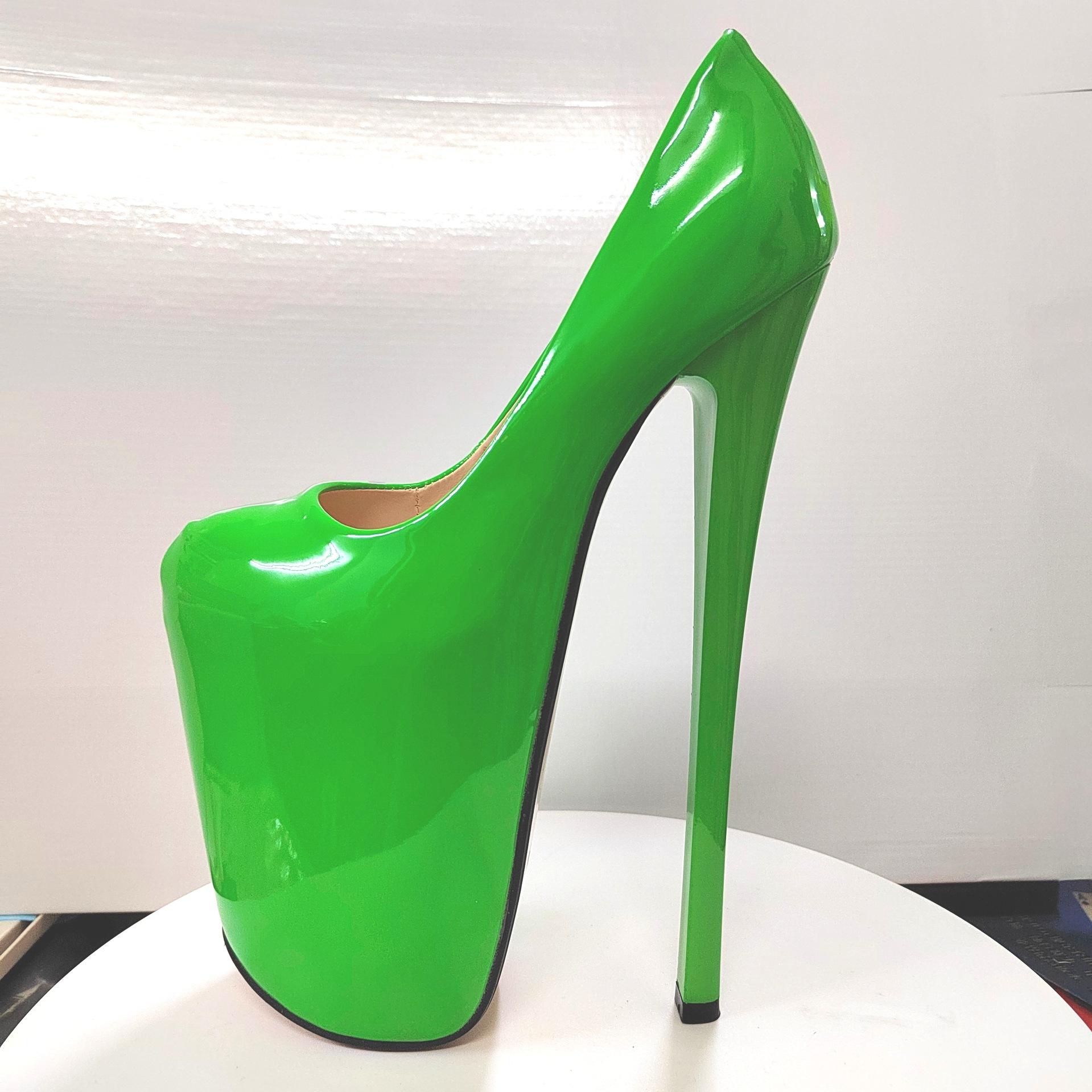 

Spring and Autumn New Ultra High Heel 22cm Green Candy Color High Heels Large Size Women s Shoes Sexy Model Shoes Hate Sky High 34 зелёный