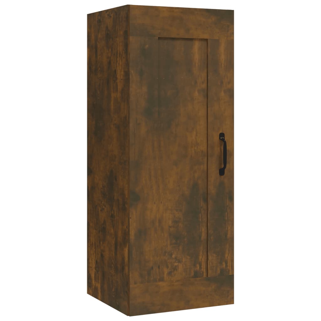 Wall Mounted Cabinet in Smoked Oak Finish 35 x 34 x 90 cm Particleboard