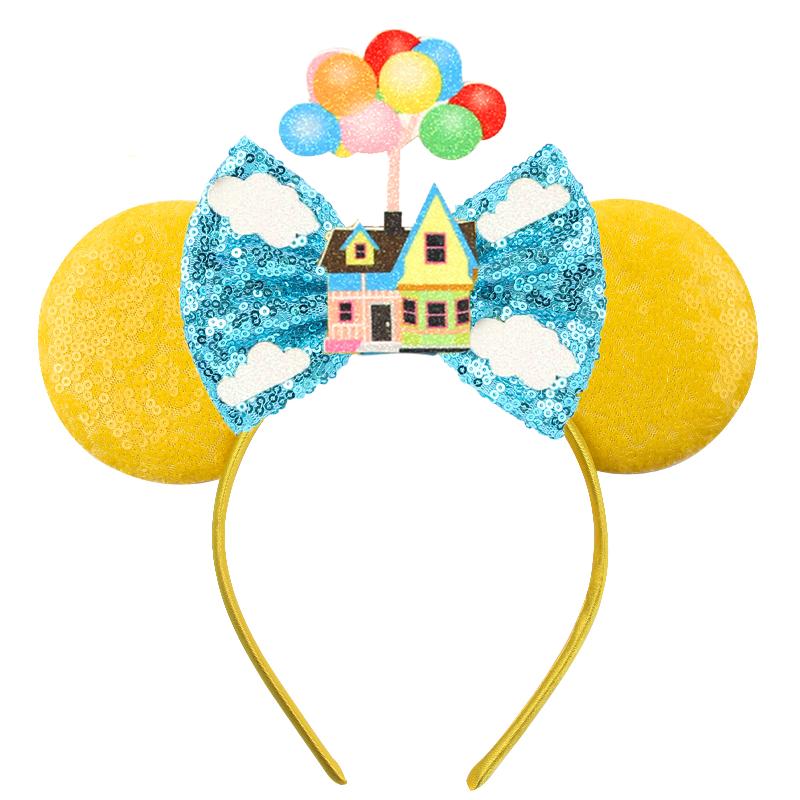 Trip Mickey Ears Headband For Girls Women Sequin Castle 5"Bow Hairband Festival Party Cosplay DIY Hair Accessories