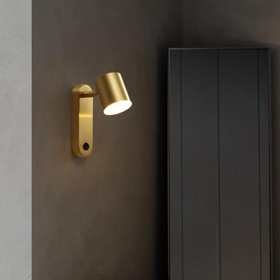 Nordic Copper Wall Lamp: Modern Luxury with Rotatable Switch for Bedroom or Study