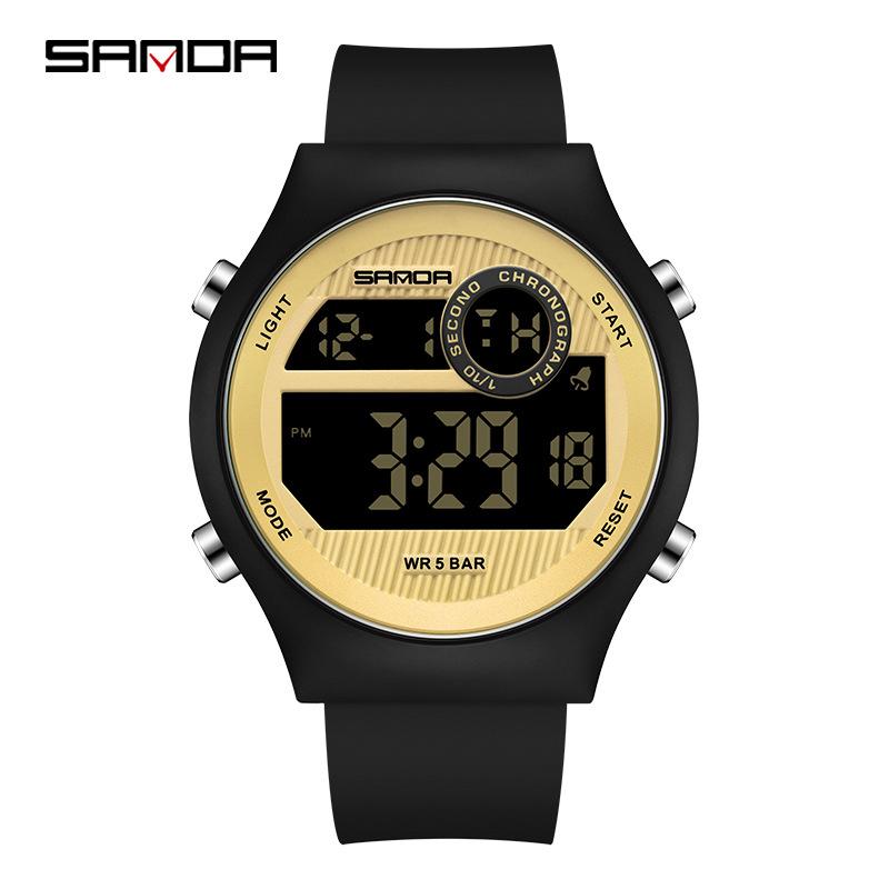 

Часы SANDA с одним дисплеем, модные электронные часы с многофункциональным люминесцентным будильником