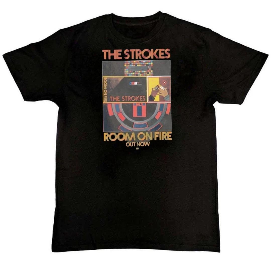 The Strokes Band Room On Fire Out Now Graphic Print 100% Cotton T-shirt Mens Tees Top 3XL