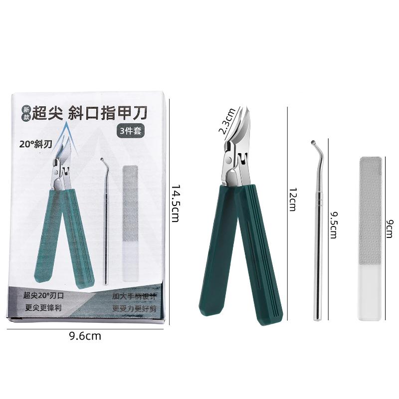 Wide Jaw Nail Clipper 15mm Opening Kit for Ingrown Edge Anti Splash Stainless Steel Trim Tool for Home Pedicure Salon