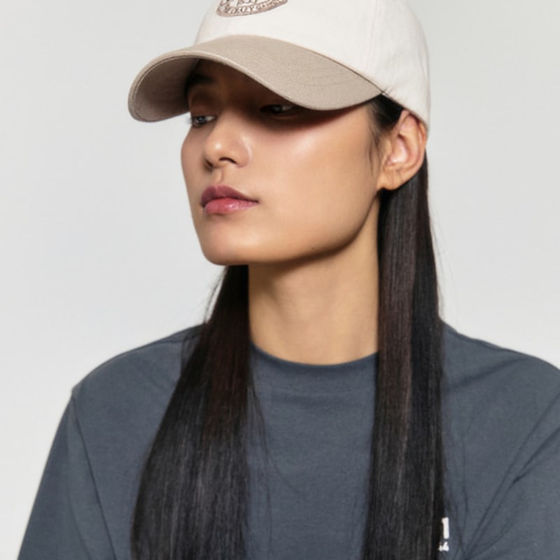 GOALSTUDIO COLOR BLOCK BALL CAP-BEIGE