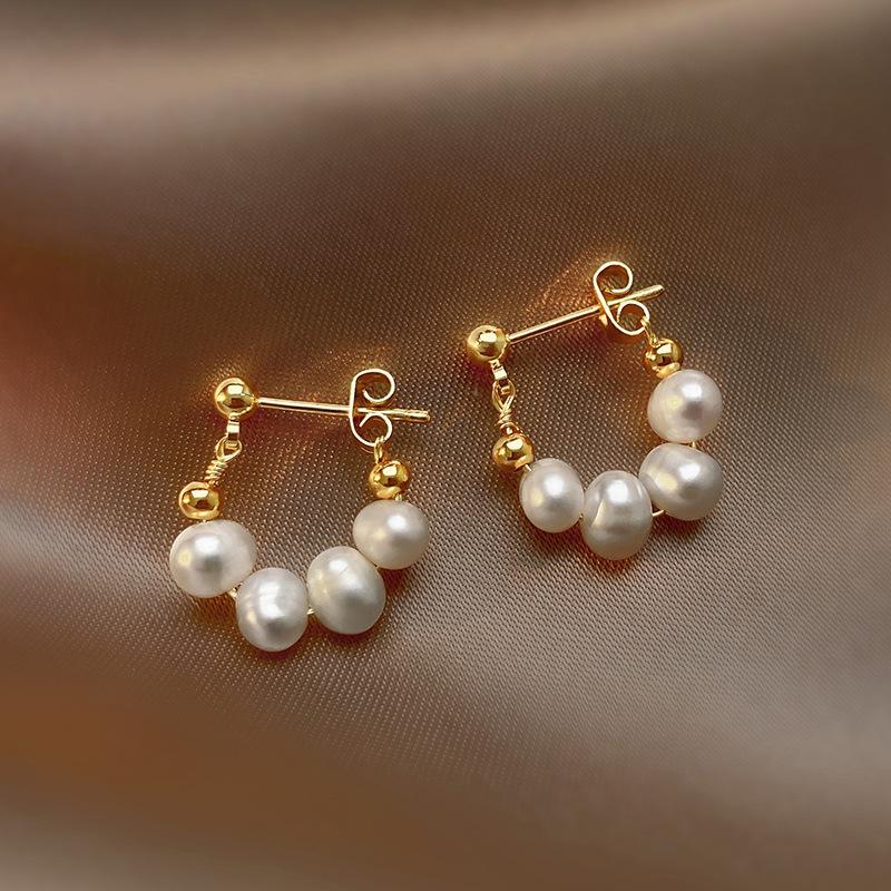 Simple Imitation Pearl Ball Stud Earring Sweet Temperament Earrings For Women Fashion Light Luxury Jewelry Gifts Wholesale