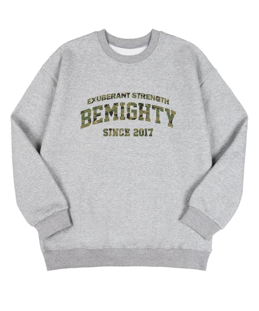 BEMIGHTY Camu Lettering Oversized Brushed Sweatshirt [Oatmeal]