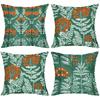 Green Floral Pattern Throw Pillows Decorative Cushions Polyester Pillowcase, Sofa Decorative Cushion Cov Headboard Pillow