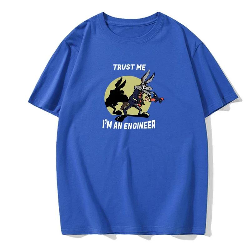 Trust Me Lm An Engineer Lustiges T-Shirt Herren Baumwoll-T-Shirt Lässige Mode Beliebtes T-Shirt in europäischer Größe Klassische Herrenbekleidung