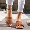 Fashion 2025 Summer New Style Flat Bottom Sandals Comfortable Lightweight Ethnic Beach Slippers Slip-On Flats Casual Indoor Shoes