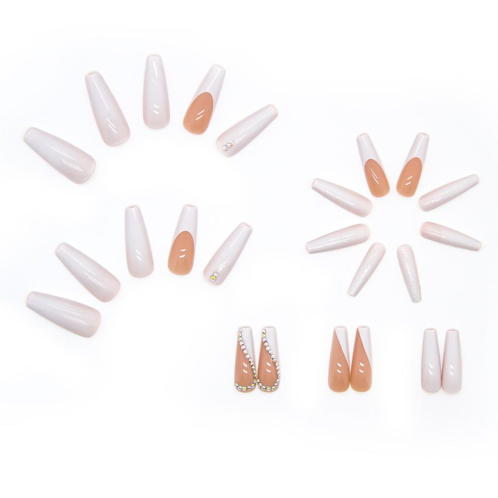 Unghie de balet, lungă, albă, franceză, purta unghii, manichiură, unghii false, autocolant pentru unghii, unghii detașabile