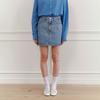 Hauseuobeupondeu Kaihara Fabric Denim Skirt(Light Blue, Mid Blue)