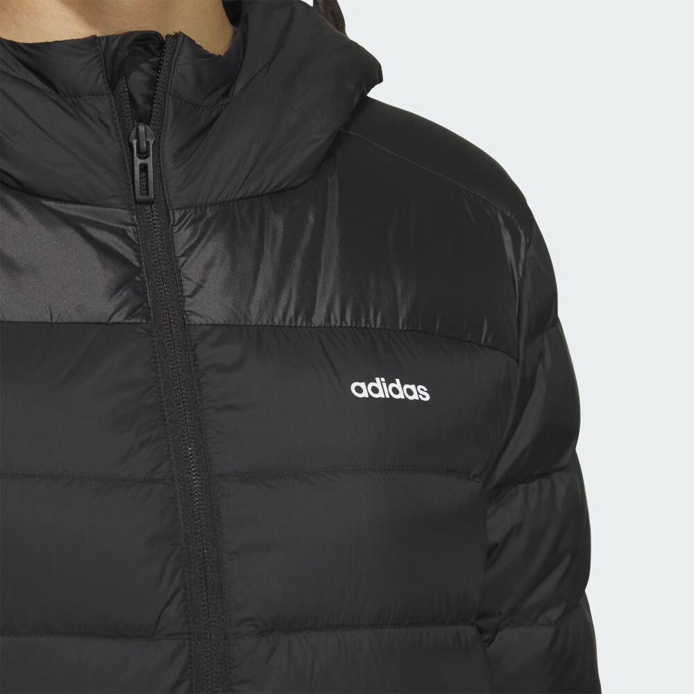 adidas Piumino con Cappuccio Caldo Moda Minimalista Lettera Uomo Capispalla Nero JL9579