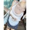 Harajuku Summer Sweet Vintage Print Tank Top Y2k Aesthetic Sexy Slim Fit Tanks Women Streetwear Irregular Camisoles