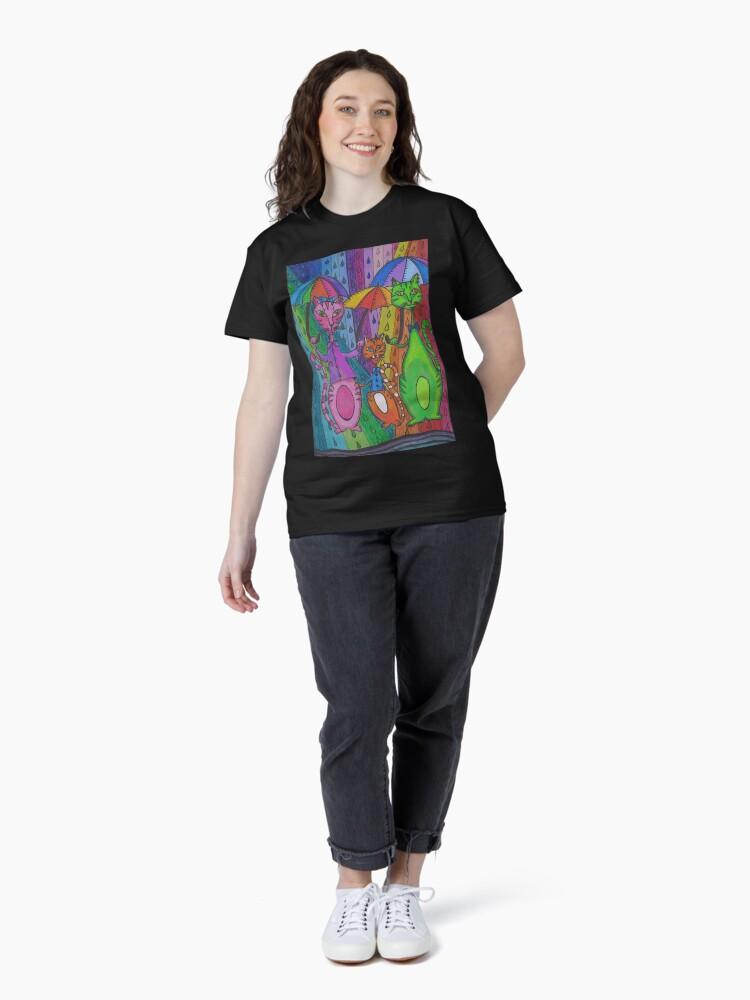 A Gathering of Cats Rainy Day Cats Classic Unisex T-Shirt