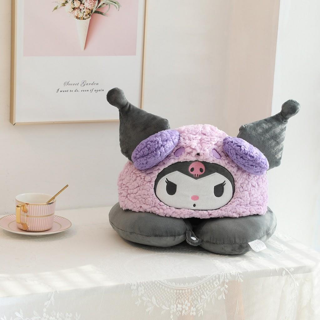Hello Kitty U-förmiges Nackenkissen mit süßem Hut für Reisen und Büro-Ruhe