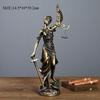 Statua di Personaggio Retro Europea Scultura Mitologia Greca Themis Dea della Giustizia Statuetta Zeus Decorazione Scrivania Ufficio Casa
