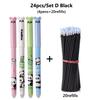 24PCS/Set Black/Blue Ink Gel Pen 0.5mm Sign Pen High Quality Ballpoint Pen  School Office
