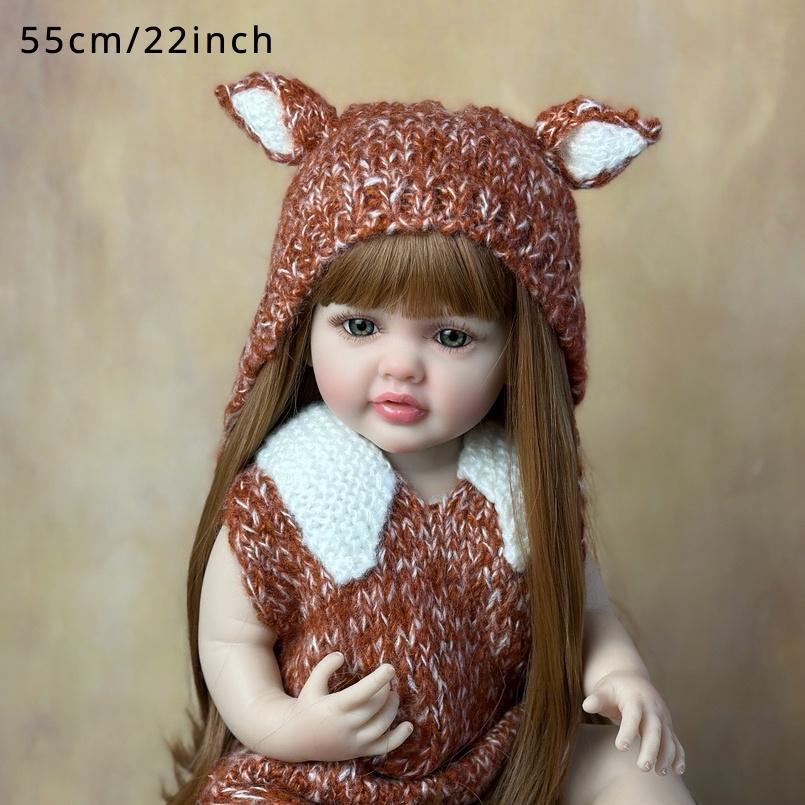 BZDOLL Lifelike Reborn Baby 55cm 22inch Girl Newborn Doll with Full Soft Vinyl Body Princess Toddler Bebe Birthday Gift