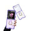 Transparent Hårt PC Stötsäkert Hårt PC Telefonskal för Samsung Galaxy Z Flip 6 5 Fodral med Ringhållare