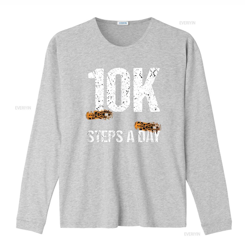 10000 Steps A Day New Year Health and Fitness Goals Walking T Shirt vintage Washed Breathable Soft streetwear designer clothes