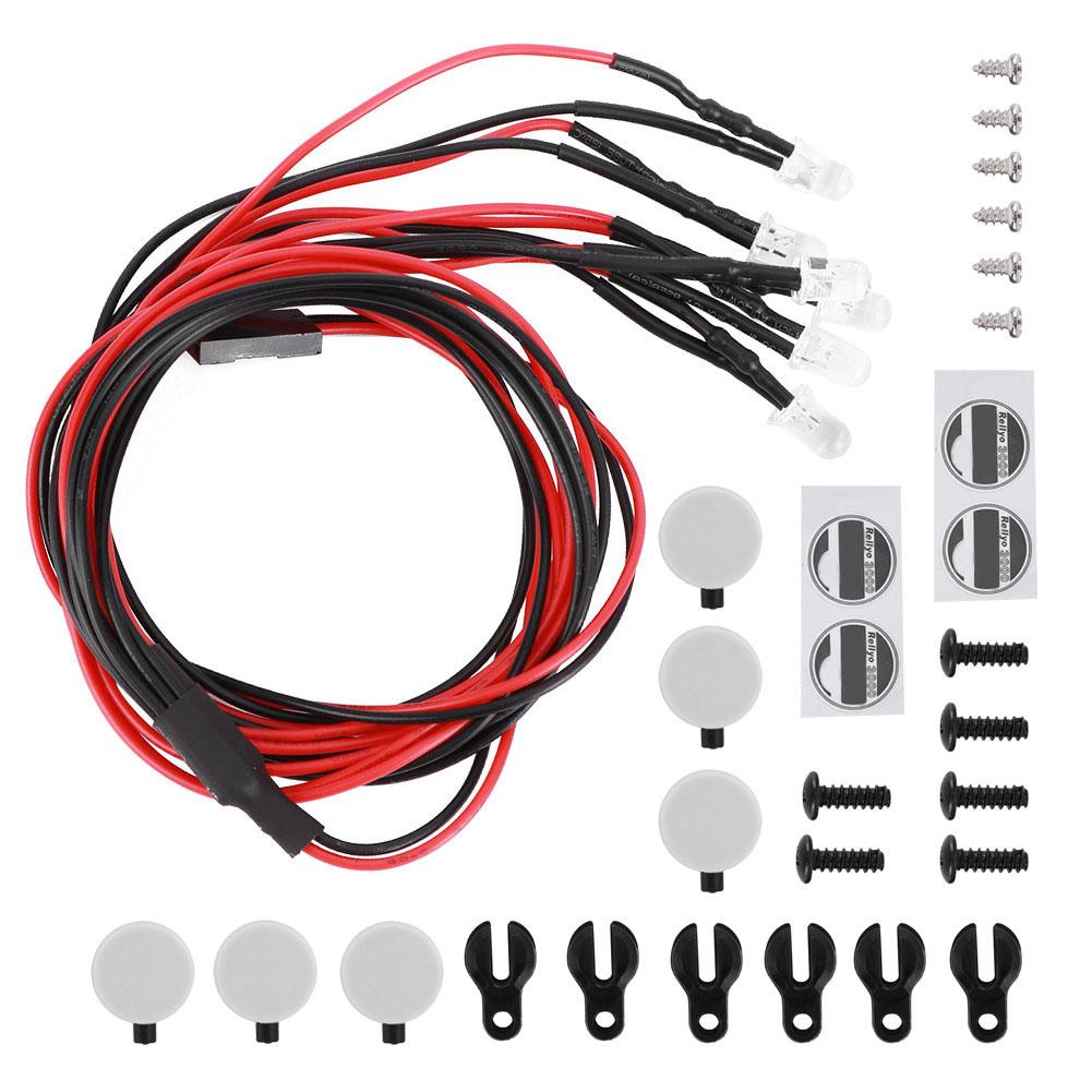 LED Roof Luggage Rack Lights Round Lampshade Fit for Traxxas Trx4 SCX10 II 90046 90047 1 10 RC Car6LED