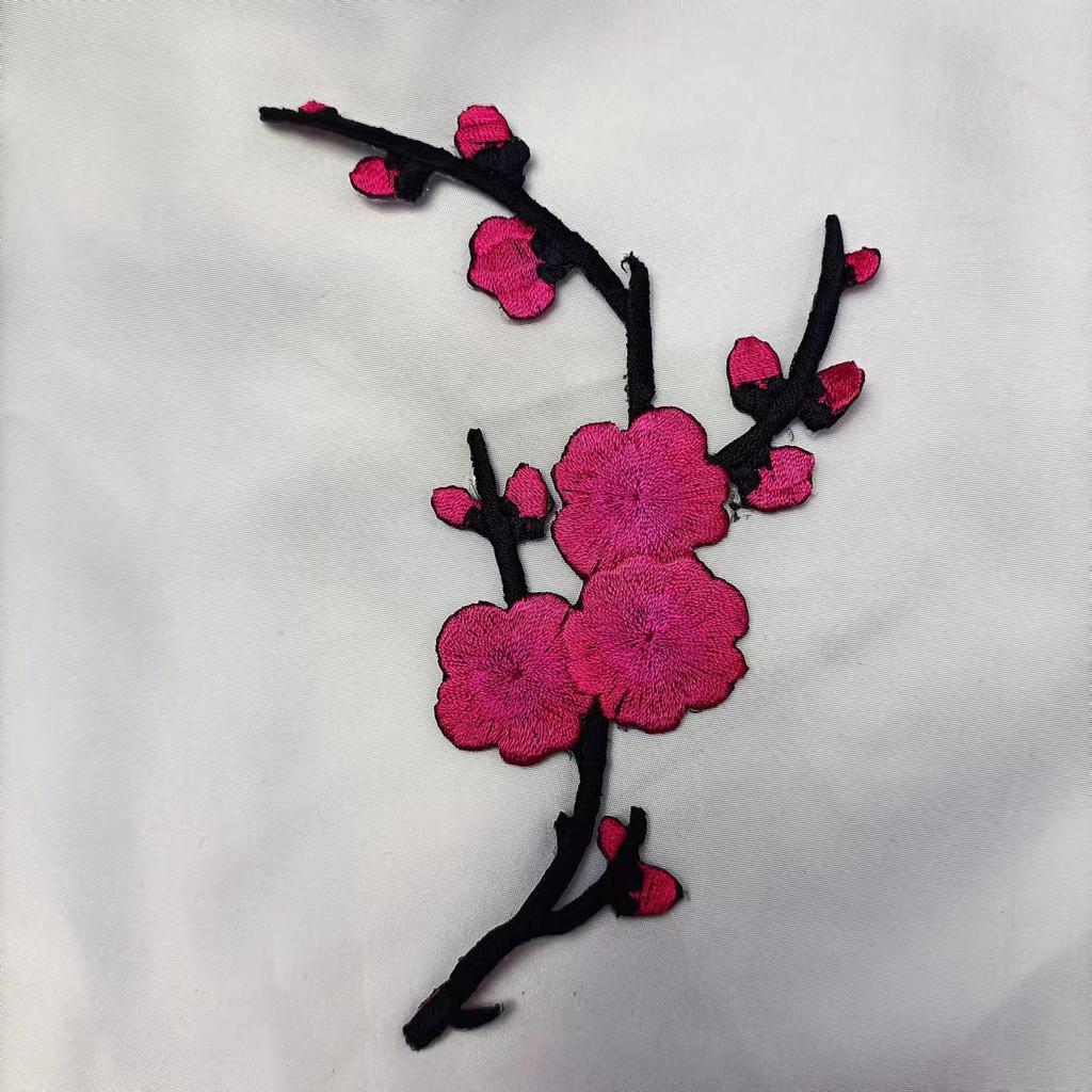 Plum Blossom Velcro Embroidered Patch for DIY Clothing & Accessories