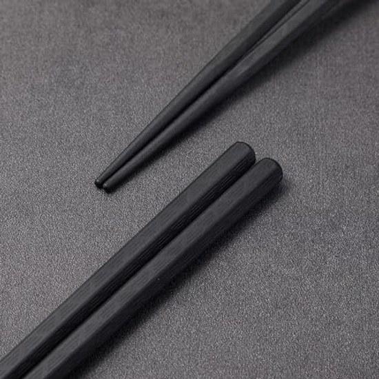Bookwarm Non-Slip Chopsticks Set 10 Commercial Use Dishwasher Safe Eco-Friendly Reusable (Black)