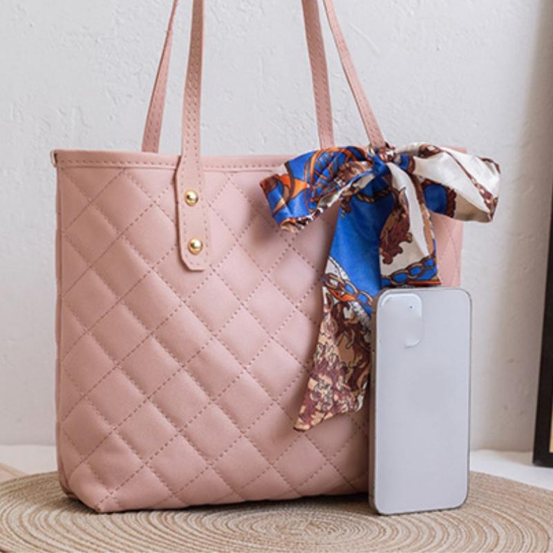 Large Capacity Embroidery Bag New Trendy Simple Scarf Tote Bag One Shoulder Bucket Bag Bags For Women Premium Durable