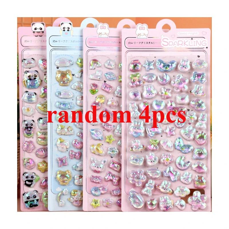New 2025 popular 3D rainbow embossed stickers for children, featuring cute animals, perfect for decorating planner books Gifts