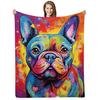 French Bulldog Digital-printed Polyester Bedroom Velvet Flannel Soft Sofa Cover Blanket Fleece Soft Sofa Cover Blankets for Beds