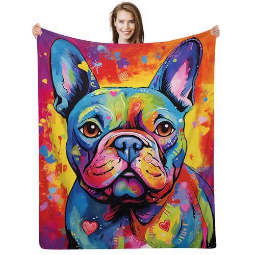 French Bulldog Digital-printed Polyester Bedroom Velvet Flannel Soft Sofa Cover Blanket Fleece Soft Sofa Cover Blankets for Beds
