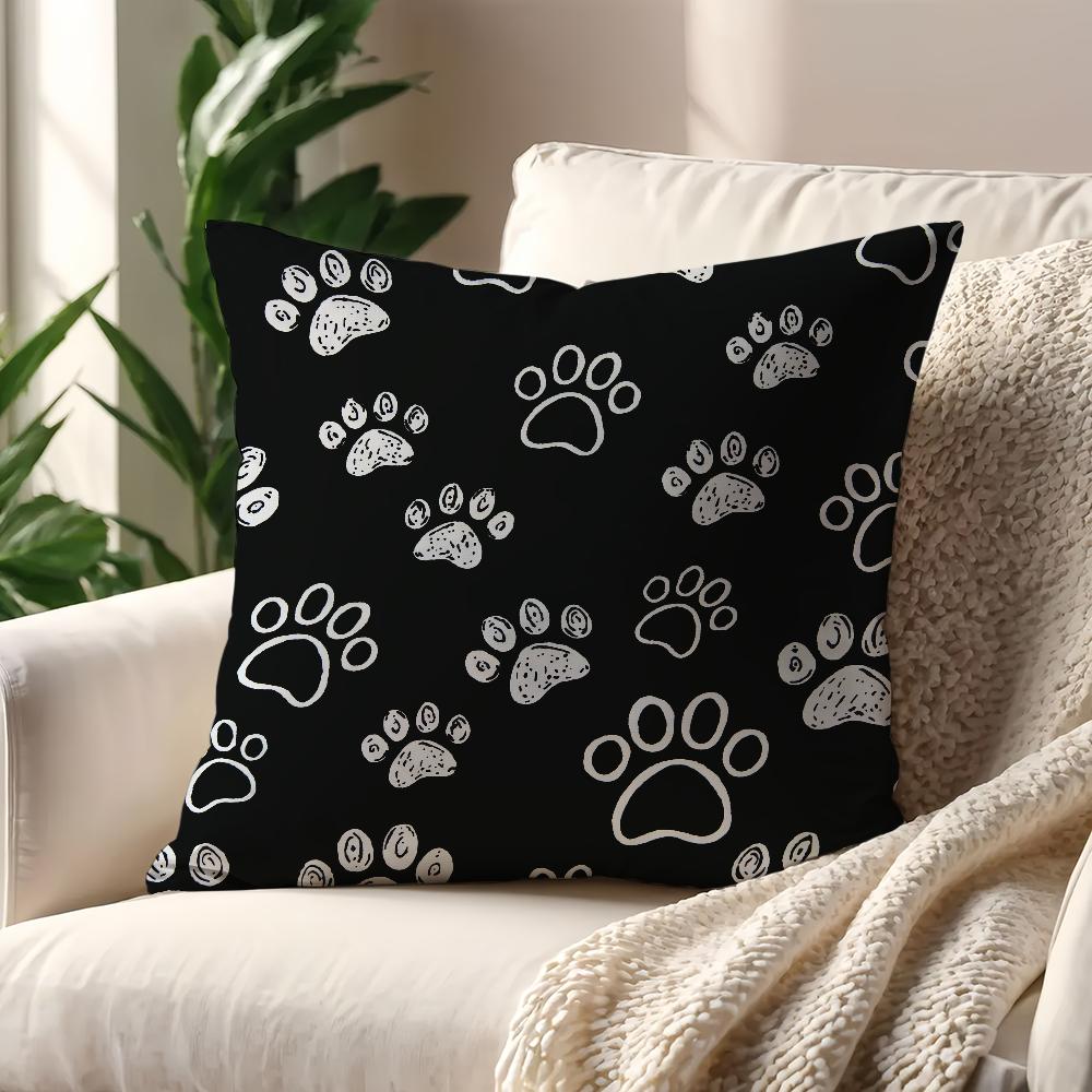 Cartoon Colored Graffiti with Cat Dog Paws cushion cover For Pillow Printing Sofa Decoration Room Shop Office Nordic Simplicity