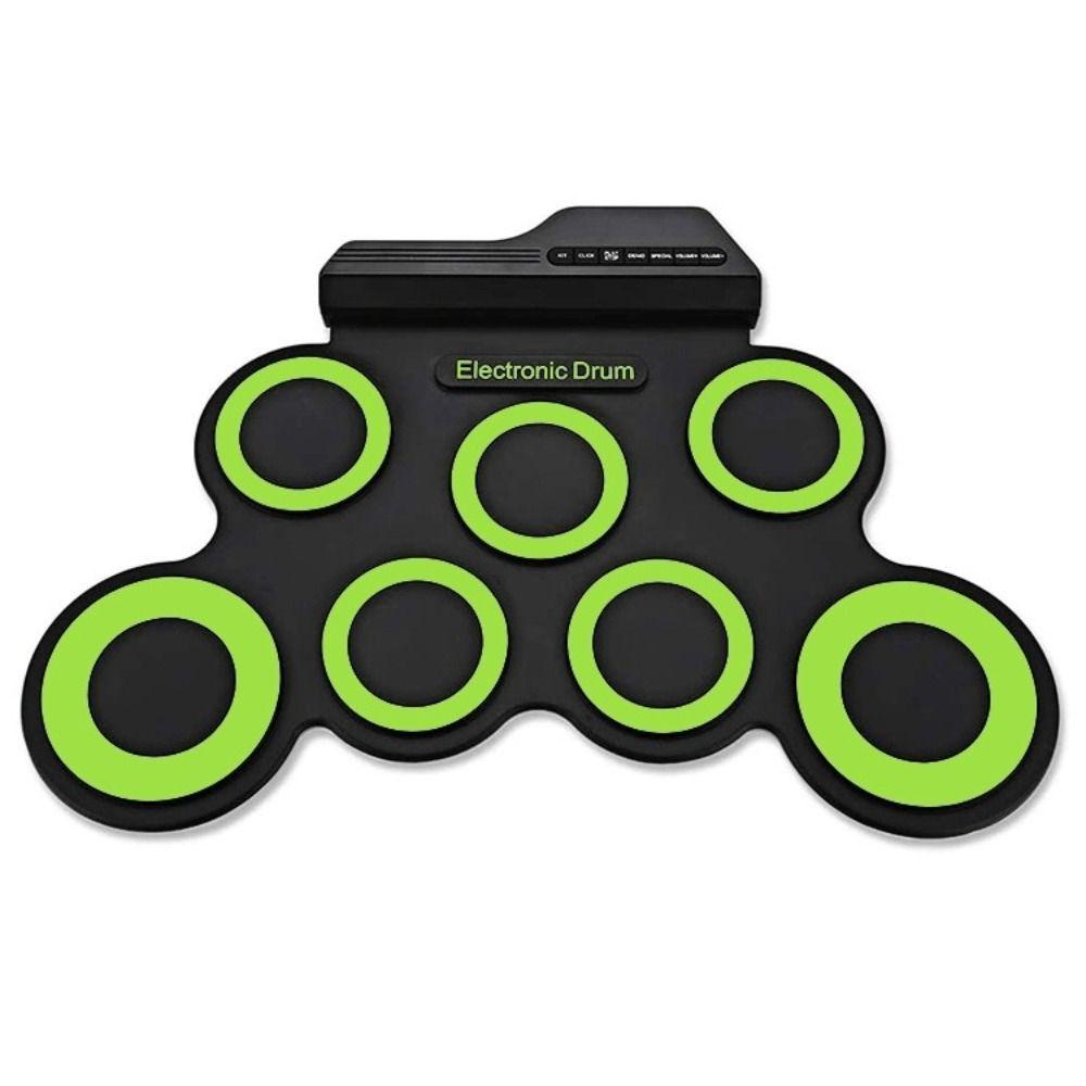 1 Box with Sustain Pedal Portable Electronic Drum USB Folding Music Drums for Beginner Boys Girls