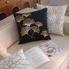 White Gold Leaves Throw Pillow Covers 18X18Gold Foil Stamping Decorative Pillow Cases Soft Velvet For Sofa Bed Home Dec