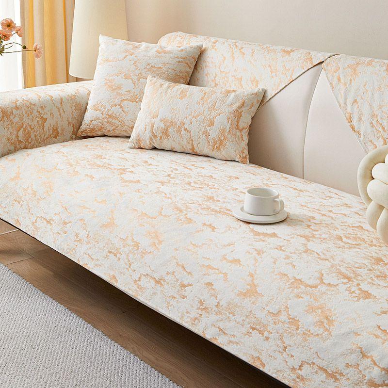 

Легкая роскошь и простота Подушка для дивана Круглогодичные общие ткани Нескользящий современный чехол Полотенце Чехол для дивана Подушка 2025 Новое поступление Platinum Hibiscus 70*50cm