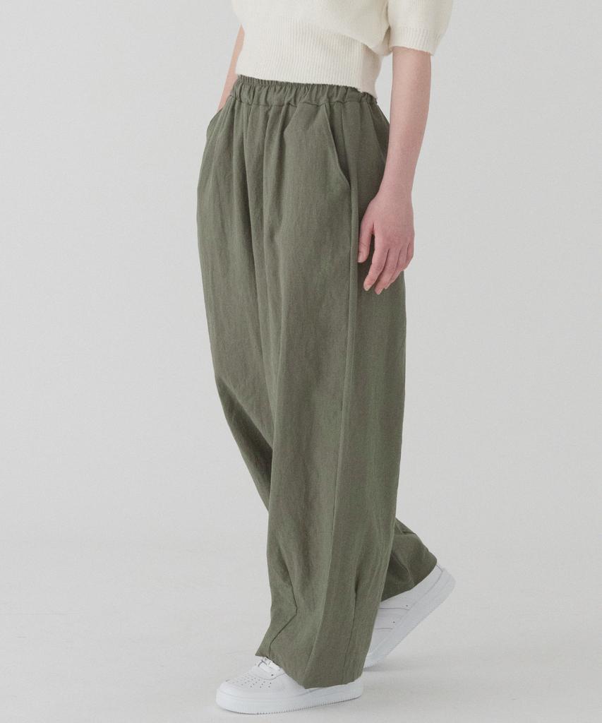 PIANER Comfortable Linen Balloon Pants (Khaki)