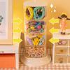 Rotating Jewelry Box Display Stand Organizer Earrings Necklace Ring Storage Box Cotton Pad Makeup Cotton Swabs Organizer