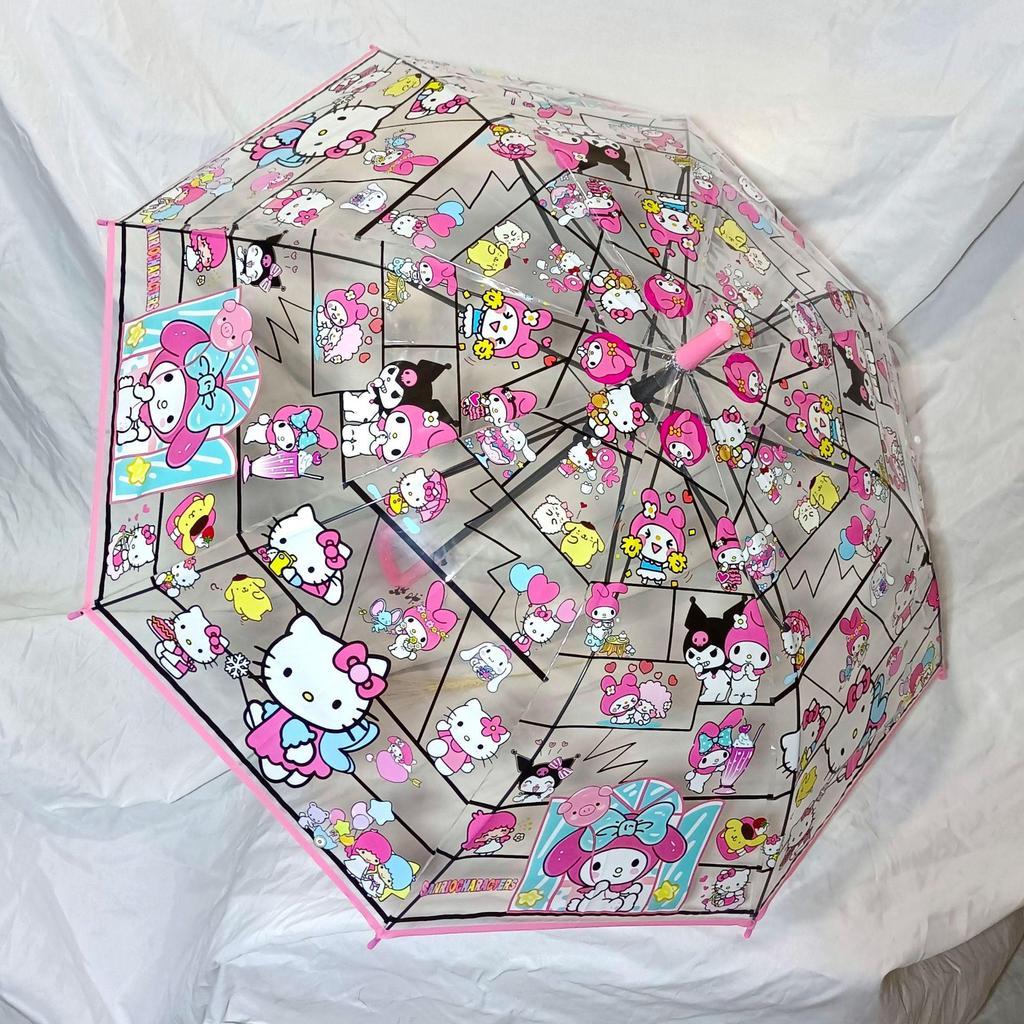 Kuromi Anime Soft Girl Transparent Folding Umbrella - Thickened and Portable