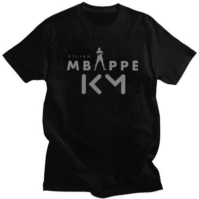 Gepersonaliseerd Voetbalcadeau Mbappes KM Logo T-shirt Heren 100% Katoen T-shirt Casual Voetbal Liefhebber Tee Tops Streetwear T-shirts