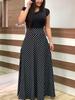 Floral Print Color Block Long Dress: Autumn 2018 Hot-Selling European & American Style Women's Clothing