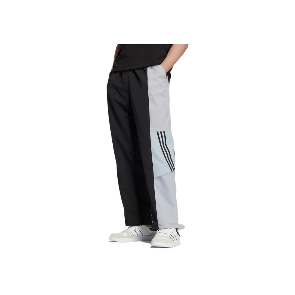 Adidas Neo SS22 Spliced Elastic Waist Straight Leg Track Pants Men Bottoms Black HN4720
