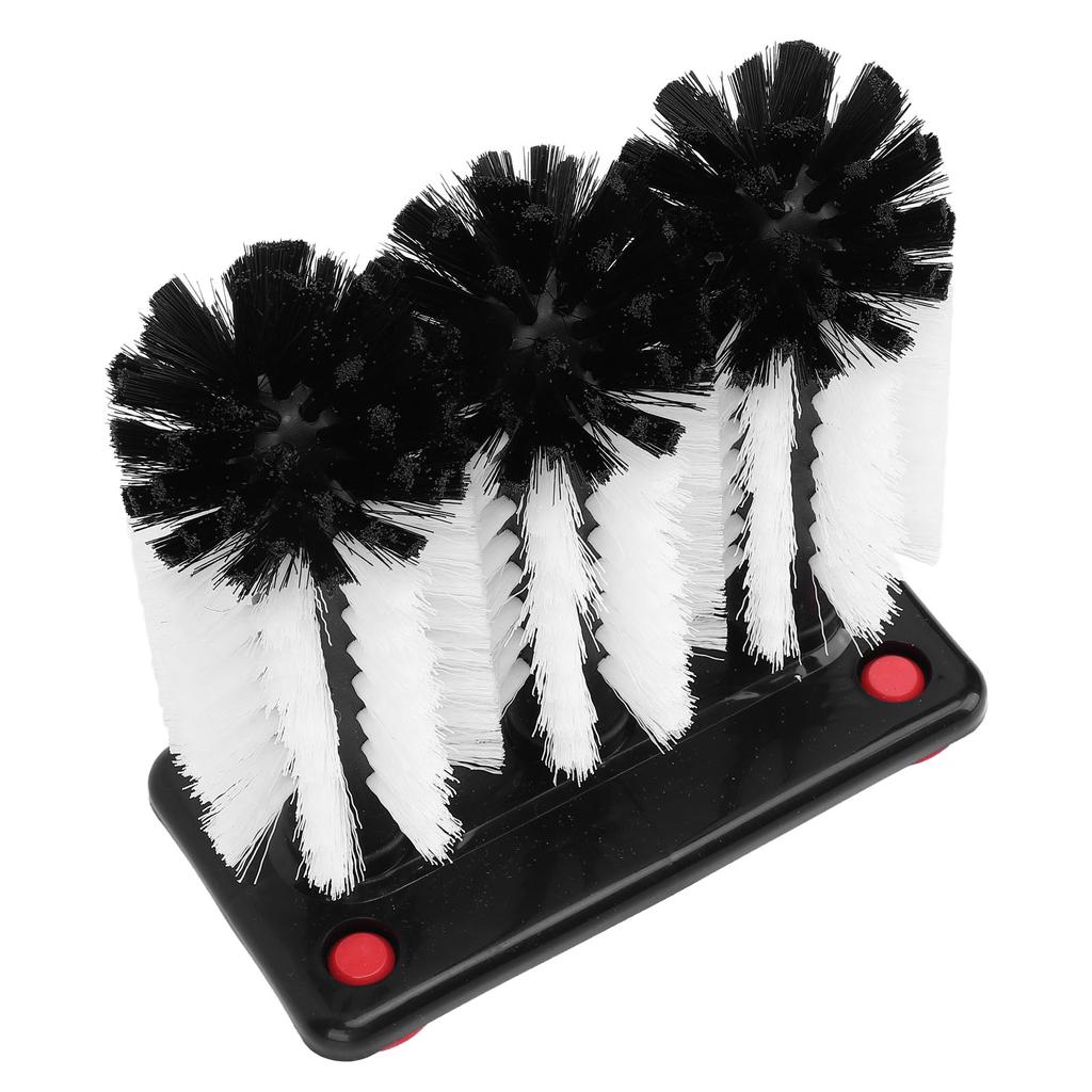 3 Head Cup Brush Removable Efficient Cleaning Glass Washer Brush with Suction Base for Bar Long Leg