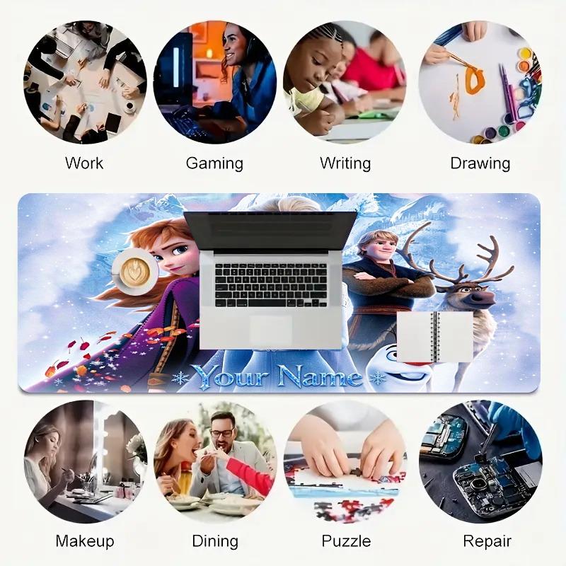 Custom Your Name Frozen Magic Gamer Large Deskmat Mousepad Playmat Xl Keyboard Mouse Pad Gaming Desk Accessories Anime Pc Extended Pads