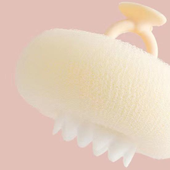 Sunflower Bath Brush with Suction Cup Ring Design Super Soft 2-in-1 Bath Ball Cleansing Massage Exfoliating Shower Sponge