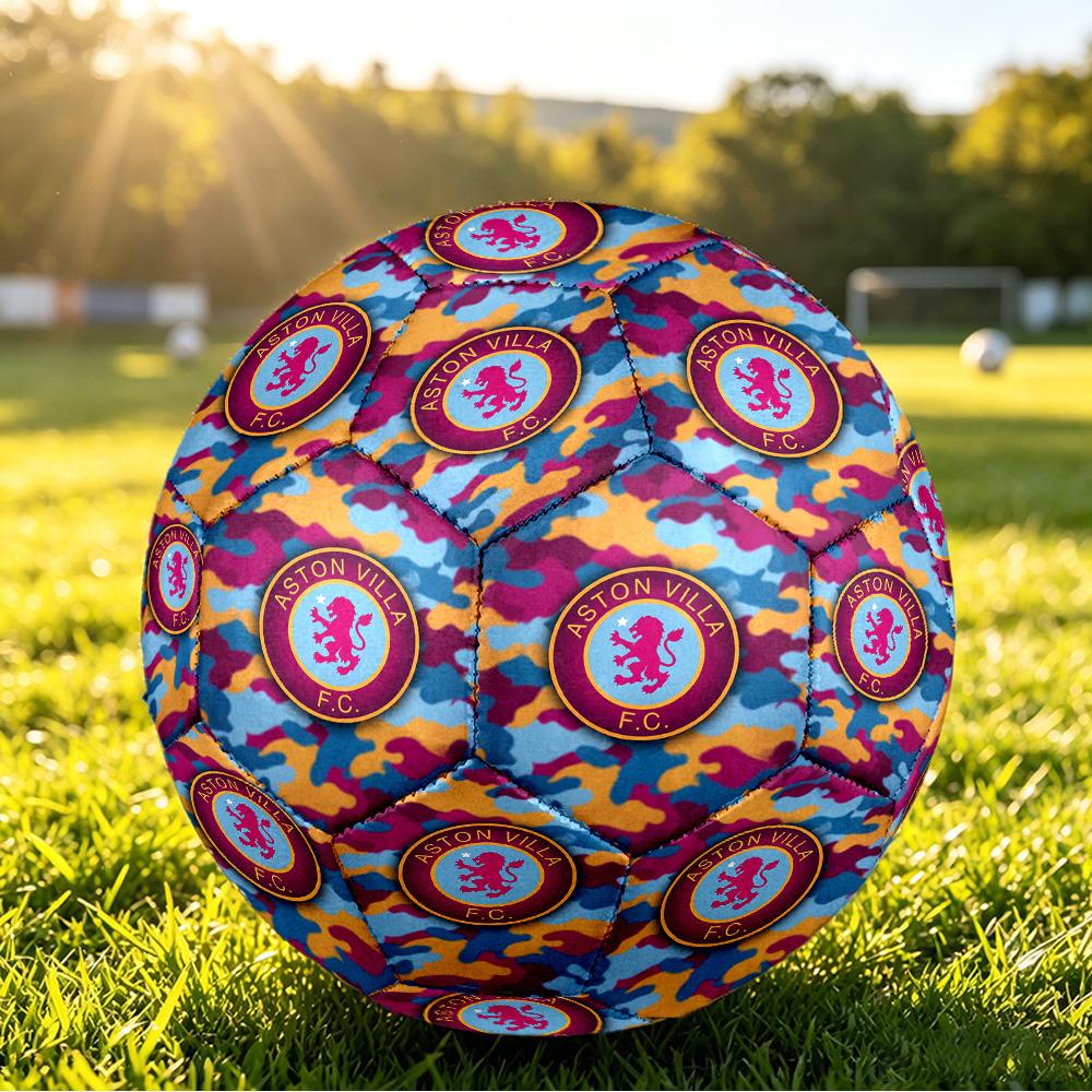Aston Villa FootballPrinted Size 5 Soccer Ball, Anti Slip Adult Match Football Souvenir for Football Fans