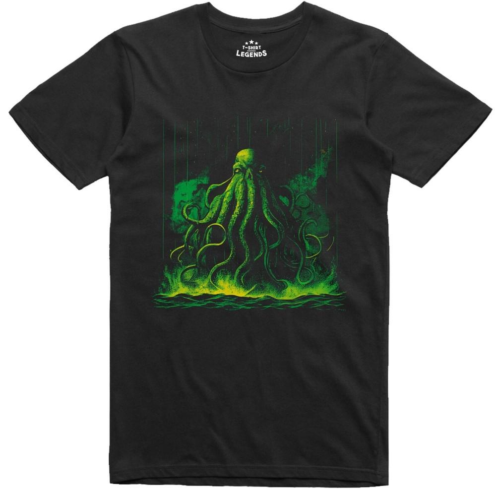 

T Shirt Horror Sea Monster Regular Fit Cotton T-Shirt 3XL