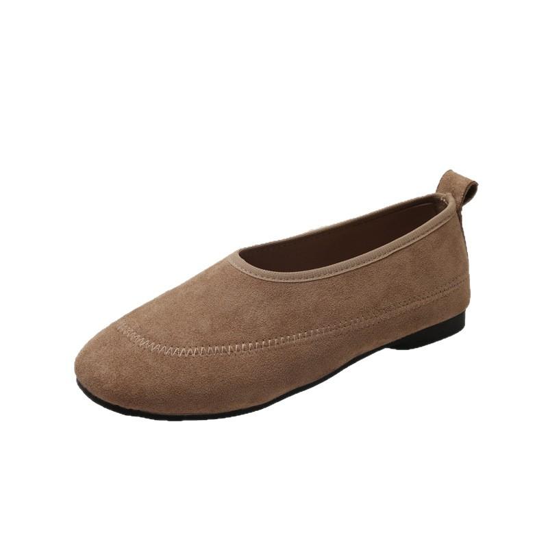 2025 Frühling neue lässige flache Damenschuhe mattes Leder Ein-Pedal-Fußbedeckung weiche Sohle vielseitig und bequem Mutterschaftsschuhe