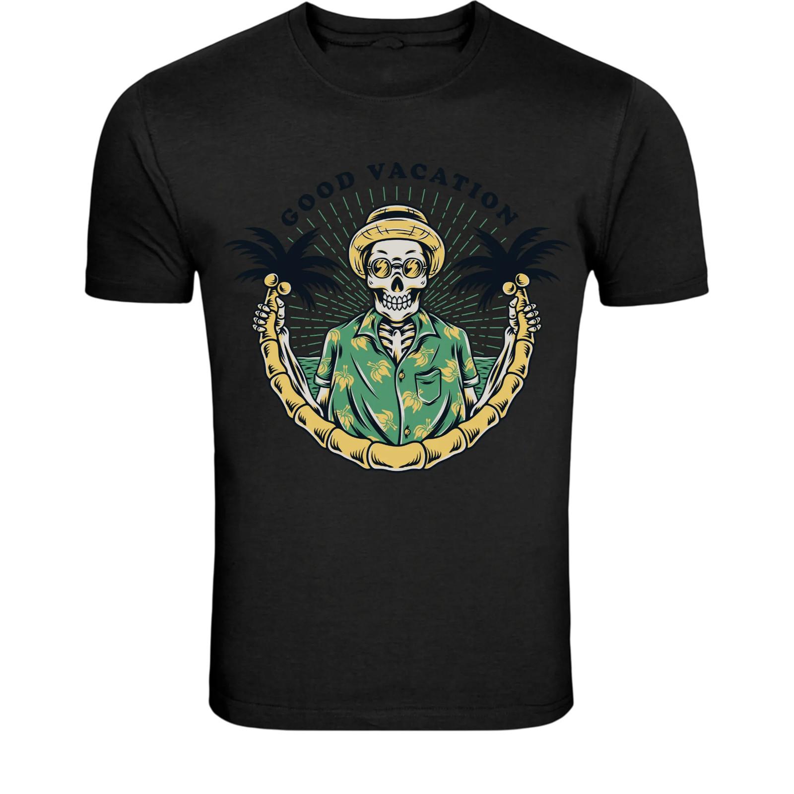 Skeleton Good Vacation Tropical T-Shirt - Summer Skull Graphic S разноцветный
