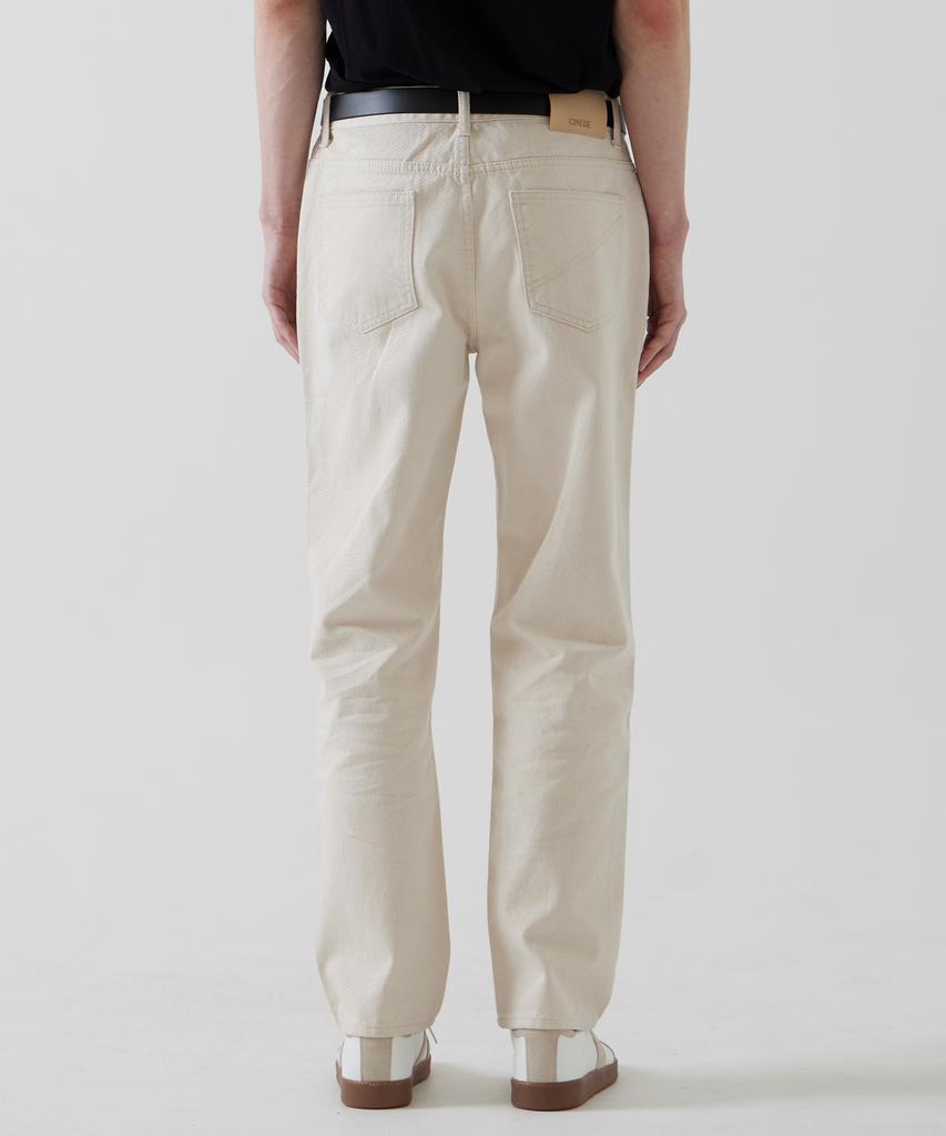 Ssinedeu [Nix Straight Natural Cotton Denim - Ivory] Nix Straight Natural Cotton Denim - Ivory